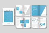 Modern brochure design layout samples with geometric elements